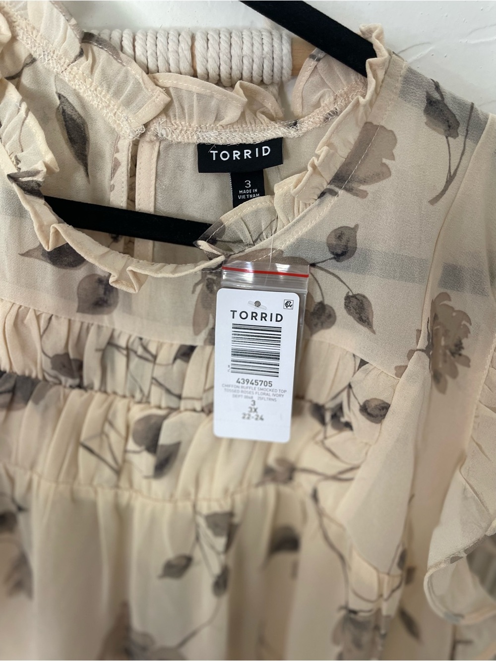 Torrid Chiffon Ruffle Smocked Top - Picture 3 of 5